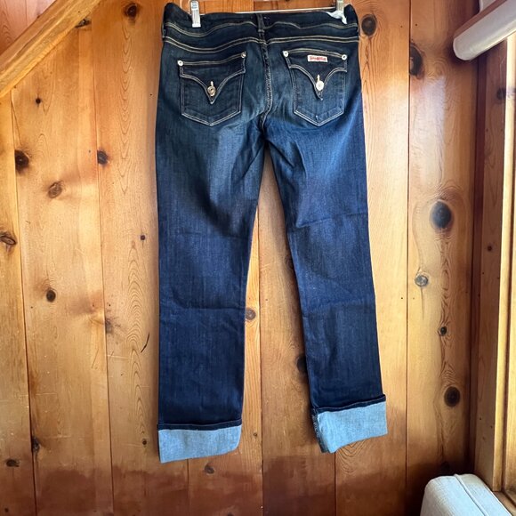 Hudson Dark Denim Crop Ginny Straight with Cuff - Size 28 - Picture 5 of 7